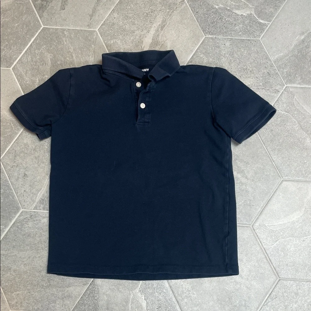 Old Navy Boys Piqué Polo Shirt Bundle of 3 (Green/Navy) | Size 10/12